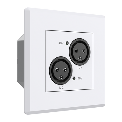 Turtle Dual Analog XLR Input to Dante Wallplate EU Wall Box