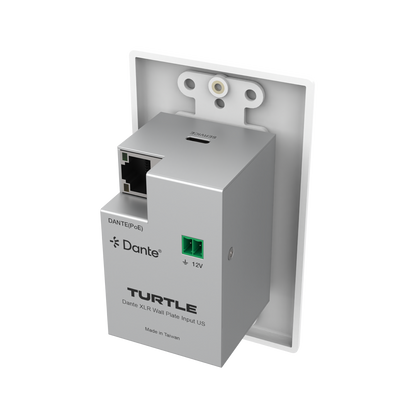Dante audio interface with 'Turtle' branding on a white background