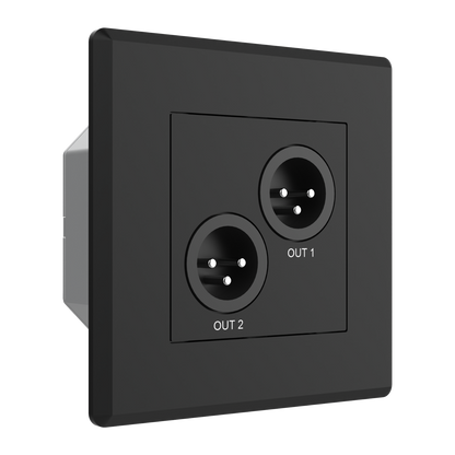 Turtle Dual Dante to Analog XLR Output EU Wall Box