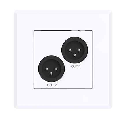 Turtle Dual Dante to Analog XLR Output EU Wall Box Front