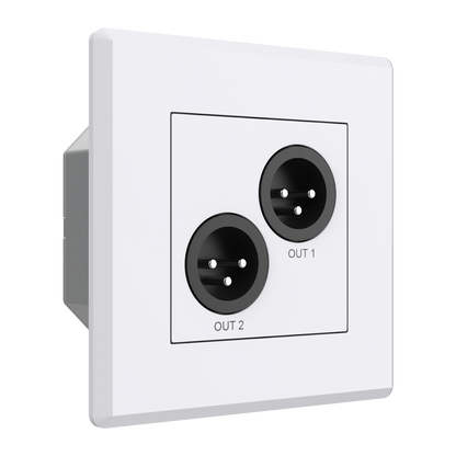 Turtle Dual Dante to Analog XLR Output EU Wall Box