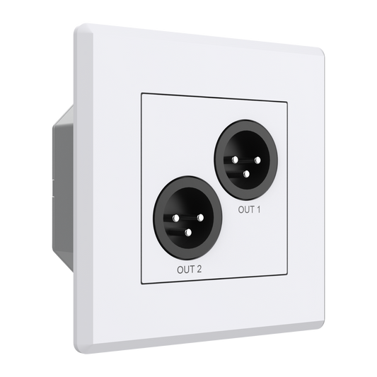 Turtle Dual Dante to Analog XLR Output EU Wall Box