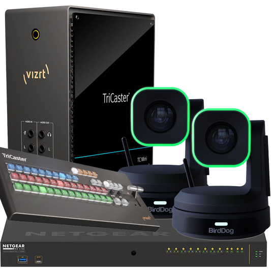 NDI Power of X Bundle with TriCaster Production and Multicamera BirdDog PTZs