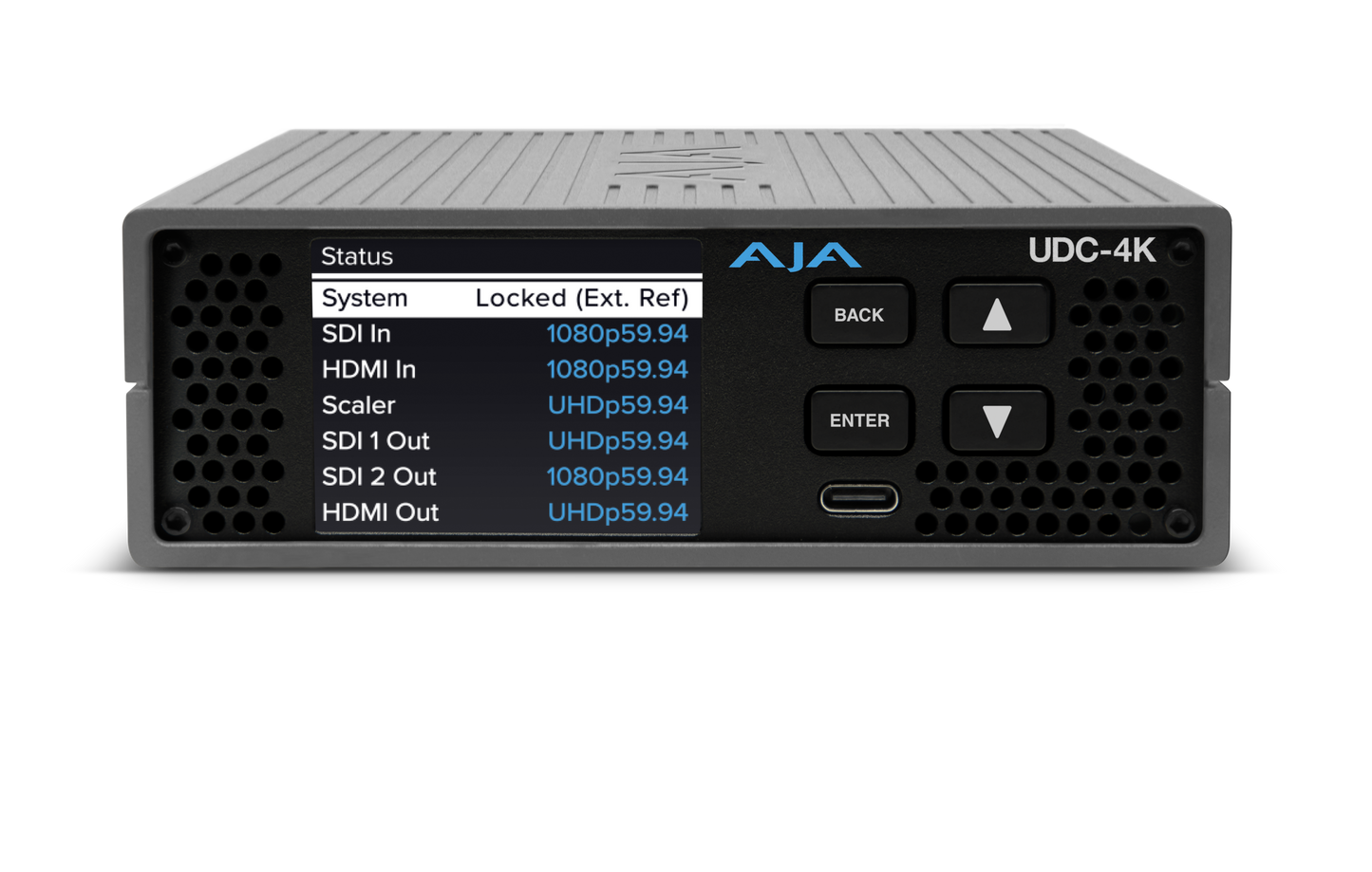 AJA 12G-SDI and HDMI 2.0 Up, Down, Cross-Conversion with Frame Sync