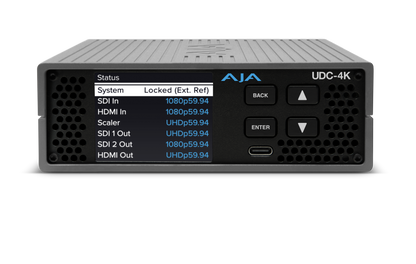 AJA 12G-SDI and HDMI 2.0 Up, Down, Cross-Conversion with Frame Sync