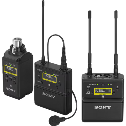 Sony wireless microphone system on a white background