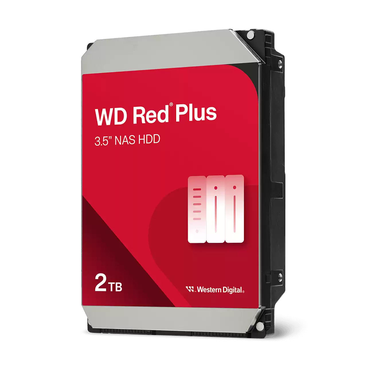 Western Digital WD Red Pro 2TB NAS hard drive on a white background