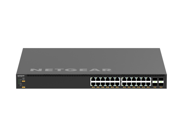 NETGEAR 24x10G/Multi-Gig PoE+ (576W base, up to 720W) and 4xSFP28 25G (XSM4328CV) (TAA Compliant)