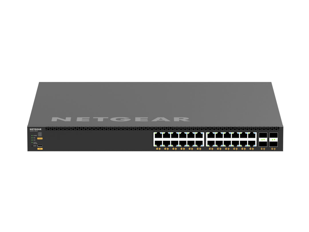 NETGEAR M4350 XSM4328CV 24x10G/Multi-Gig PoE+ (576W base, up to 720W) and 4xSFP28 25G Managed Switch