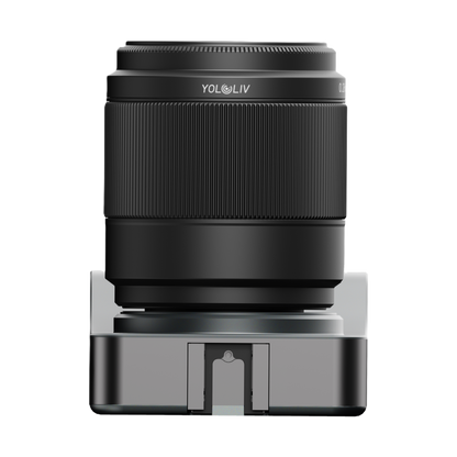 Black camera lens with YOLOLIV branding on a white background