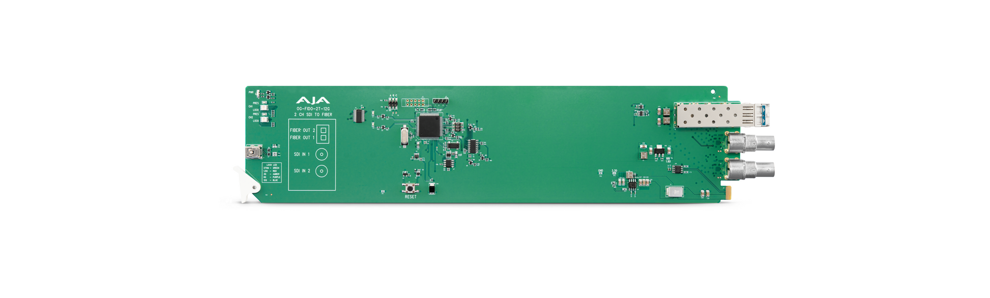 openGear 2-Channel 12G-SDI/ST Single Mode LC Fiber Transmitter Front