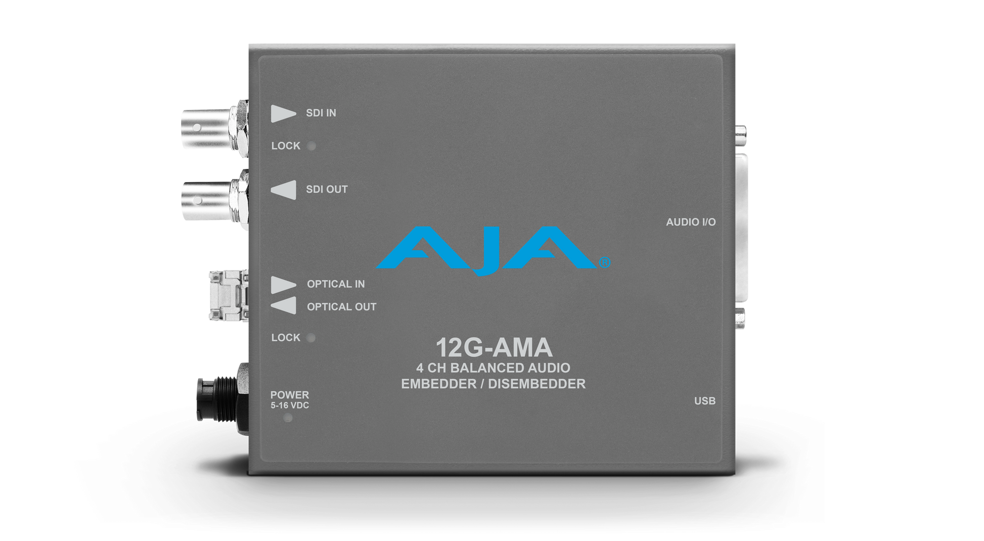 AJA 12G-SDI 4-Channel Balanced Audio Embedder with LC Receiver