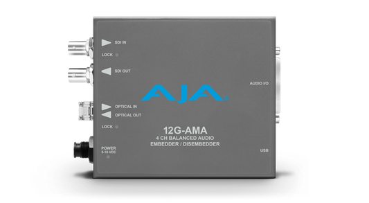 AJA 12G-SDI 4-Channel Balanced Audio Embedder with LC Receiver