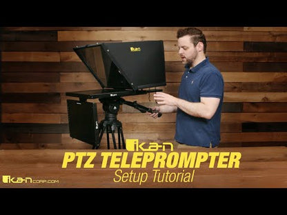 iKan Professional 19 in. High Bright PTZ Teleprompter w/ Widescreen Tally SDI Monitor