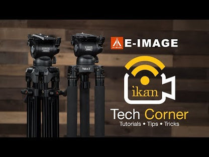 iKan 2-Stage Aluminum 75mm Fluid Head Tripod Kit, 11 lbs Payload, w/ Variable Friction Tilt Drag (E-Image)