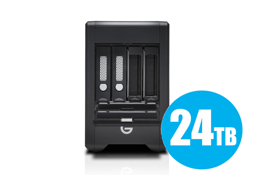 G-Technology G-SPEED Shuttle Thunderbolt 3 Transportable 4-Bay RAID with 2 ev Series Bays 24TB