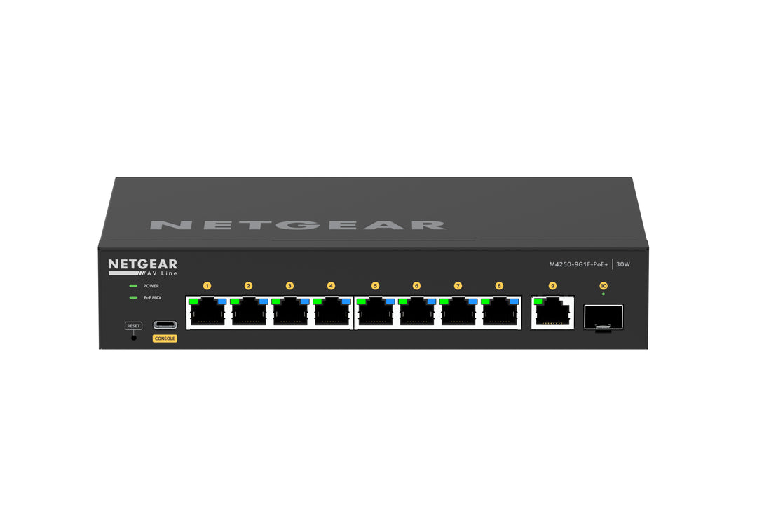 NETGEAR 10PT M4250-9G1F-POE+ Managed Switch