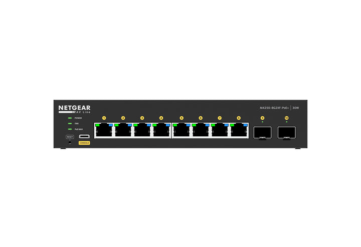 NETGEAR 10PT M4250-8G2XF-POE+ Managed Switch