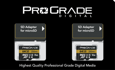 ProGrade Digital 64GB MicroSDXC UHS-II Memory Card w/adapter - 60, 2-Pack