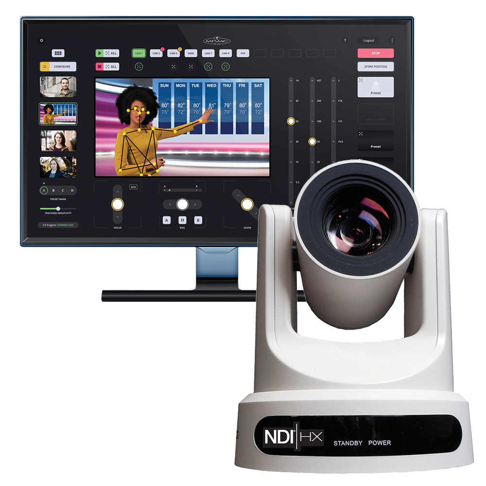MRMC Polymotion Chat Pro Bundle with PTZOptics 30x NDI White PTZ Camera