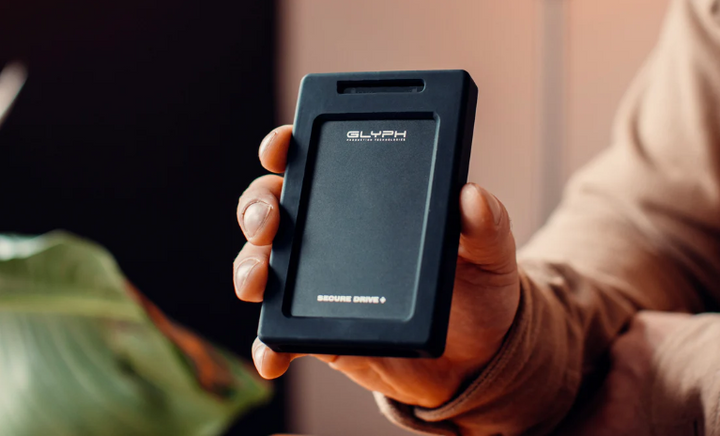 Glyph 4TB SSD SecureDrive+ Professional Encrypted Rugged Mobile Hard Drive with Bluetooth