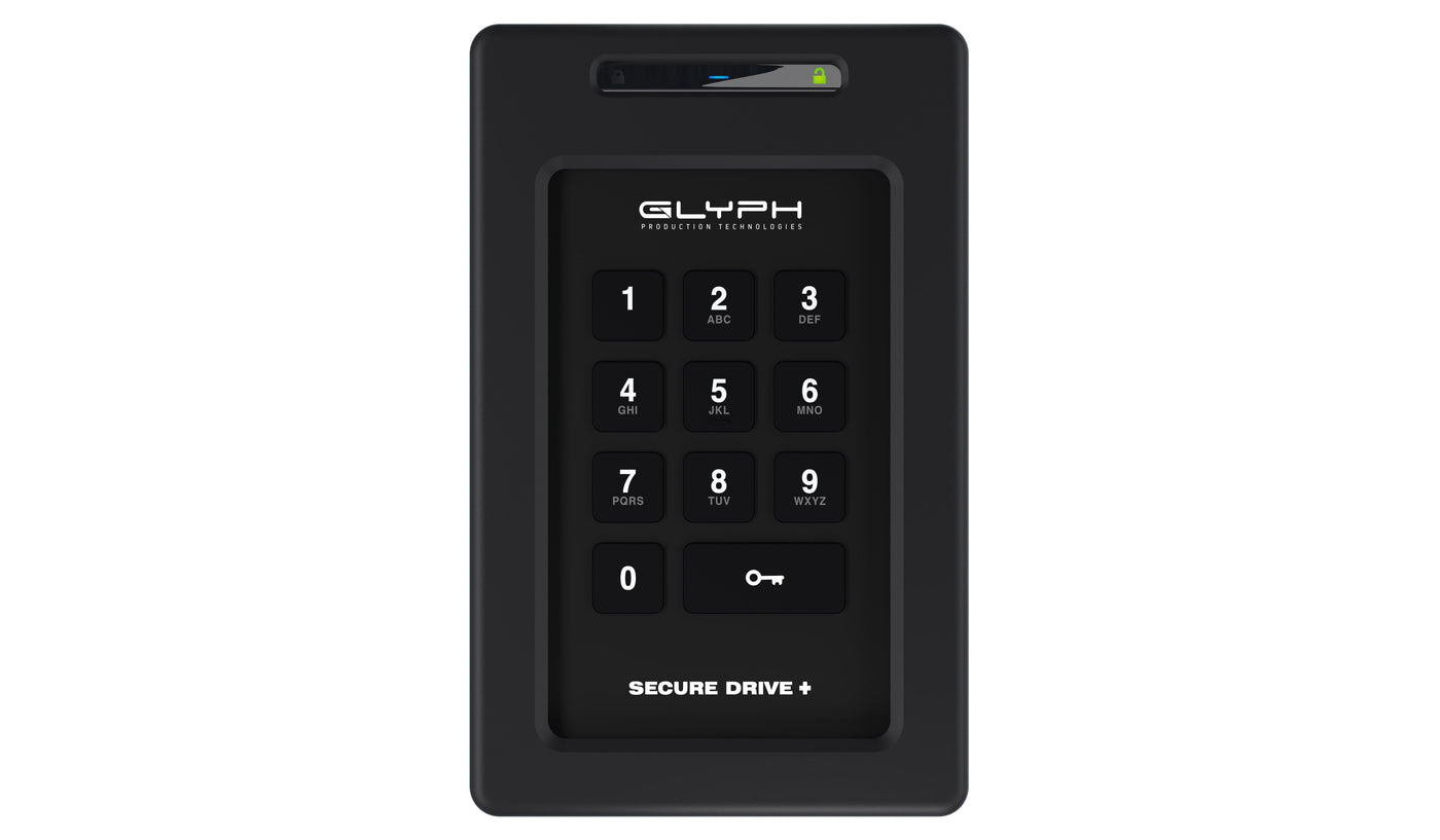 Glyph 2TB SSD SecureDrive+ Professional Encrypted Rugged Mobile Hard Drive with Keypad