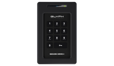 Glyph 4TB SSD SecureDrive+ Professional Encrypted Rugged Mobile Hard Drive with Keypad