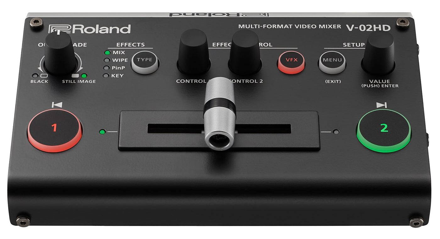 Roland V-02HD STR Video Switcher Web Streaming Bundle with UVC-01 HDMI Encoder