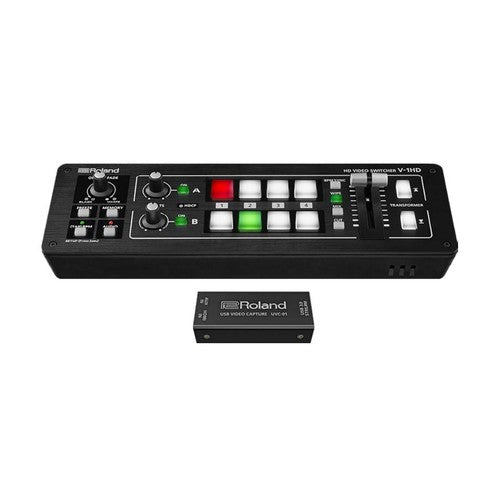 Roland V-1HD Video Switcher Web Streaming Bundle with UVC-01 HDMI Encoder