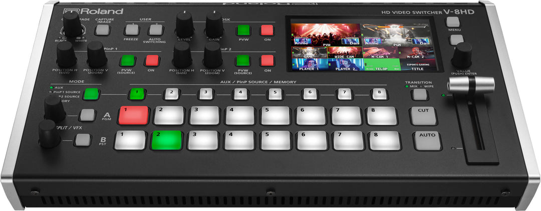 Roland V-8HD STR Video Switcher Web Streaming Bundle with UVC-01 HDMI Encoder