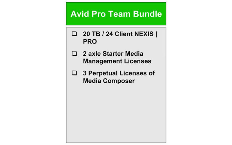 Avid Pro Team Bundle with Avid NEXIS | PRO and 3 Media Composer Licenses (Academic)