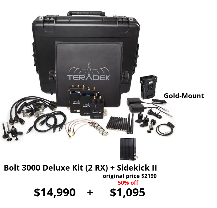 Teradek Bolt 3000 HD-SDI/HDMI TX/2RX Deluxe AB + Sidekick II