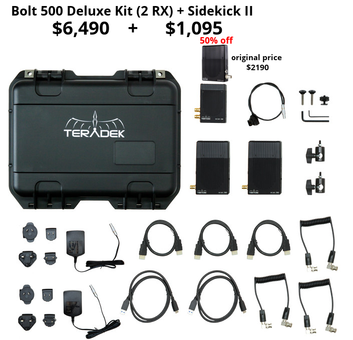 Teradek Bolt 500 SDI/HDMI TX/2RX Deluxe Set + Sidekick II