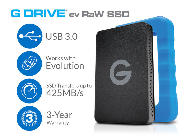 G-Technology G-DRIVE ev RaW SSD with Rugged Bumper 1TB