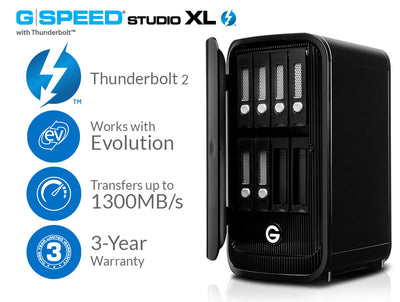 G-Technology G-SPEED STUDIO XL with 2 ev Series Bay Adapters,60TB
