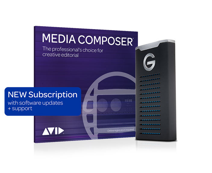 Avid Media Composer 1-year Subscription with 1TB G-DRIVE Mobile SSD USBc Drive
