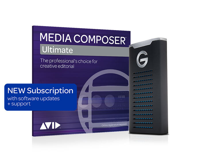 Avid Media Composer | Ultimate 1-year Subscription with 1TB G-DRIVE Mobile SSD USBc Drive