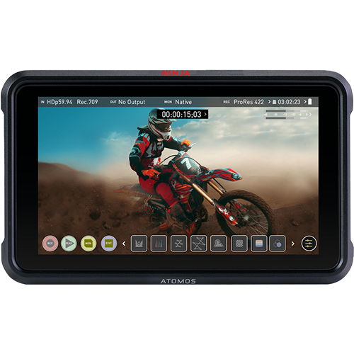 Atomos Ninja V Pro Kit (5-Inch 4kp60 1000-nit HDMI and SDI in/Out HDR)  Recording Monitor with Sunshade, Rechargeable Replacement Battery for