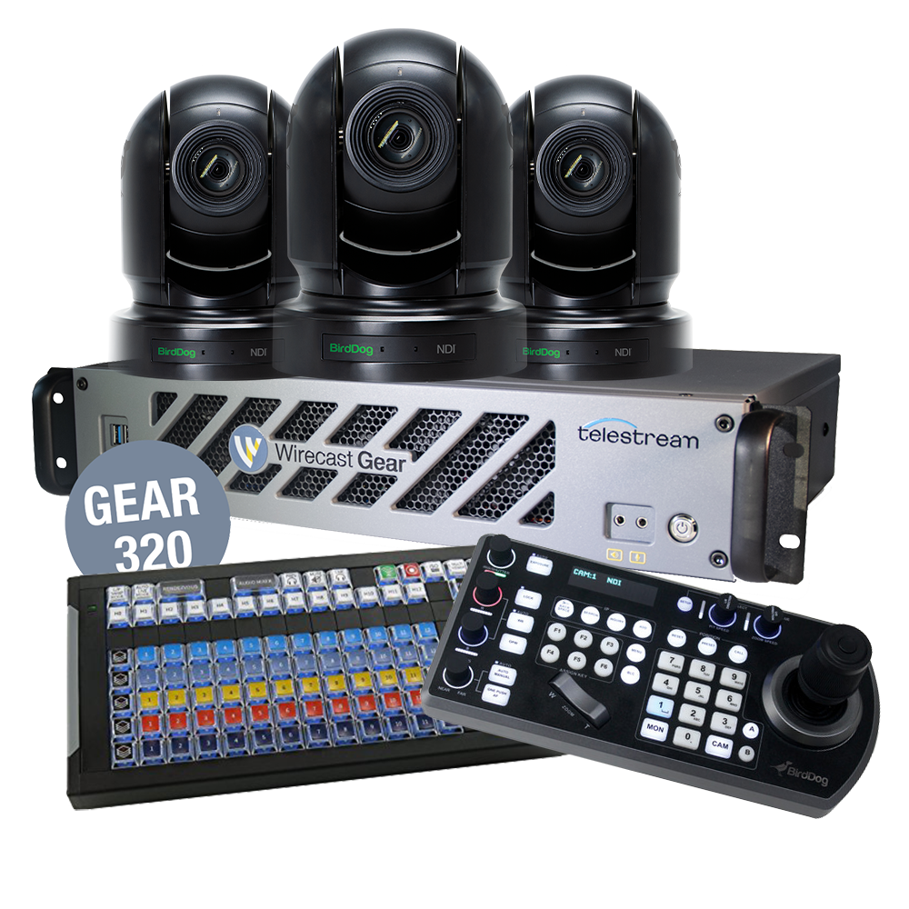 Bundle Wirecast Gear 320 with 3 BirdDog Black P200 Cameras