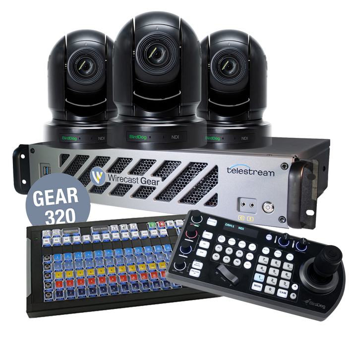 Bundle Wirecast Gear 320 with 3 BirdDog Black P200 Cameras