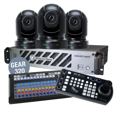 Bundle Wirecast Gear 320 with 3 BirdDog Black P200 Cameras