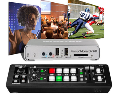 Roland V-1HD and Matrox Monarch HD Live Production & Streaming Bundle