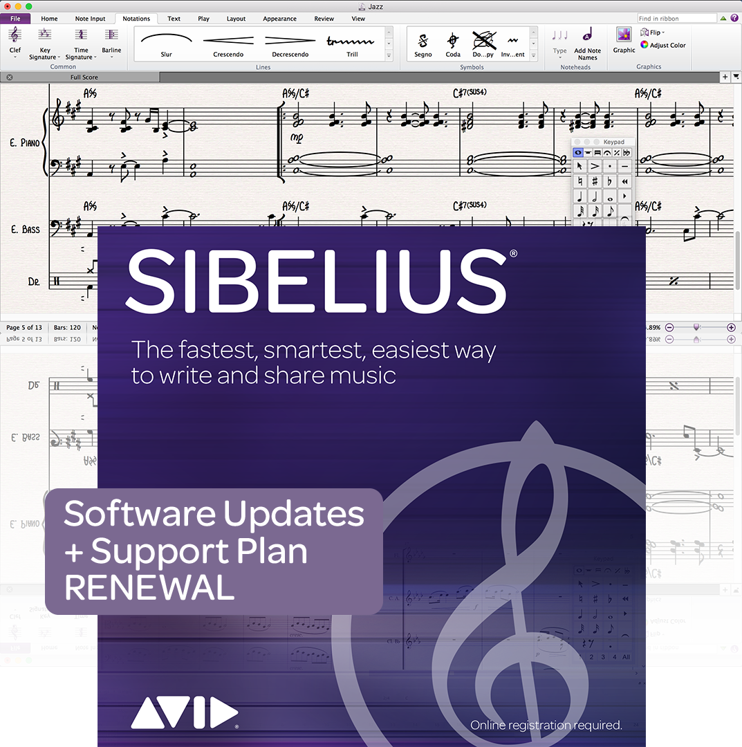 Avid Sibelius Software Updates and Support Plan Renewal