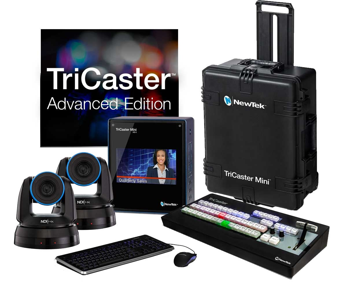NewTek TriCaster Mini Advanced HD-4i with 2 PTZ NDI Cameras Bundle