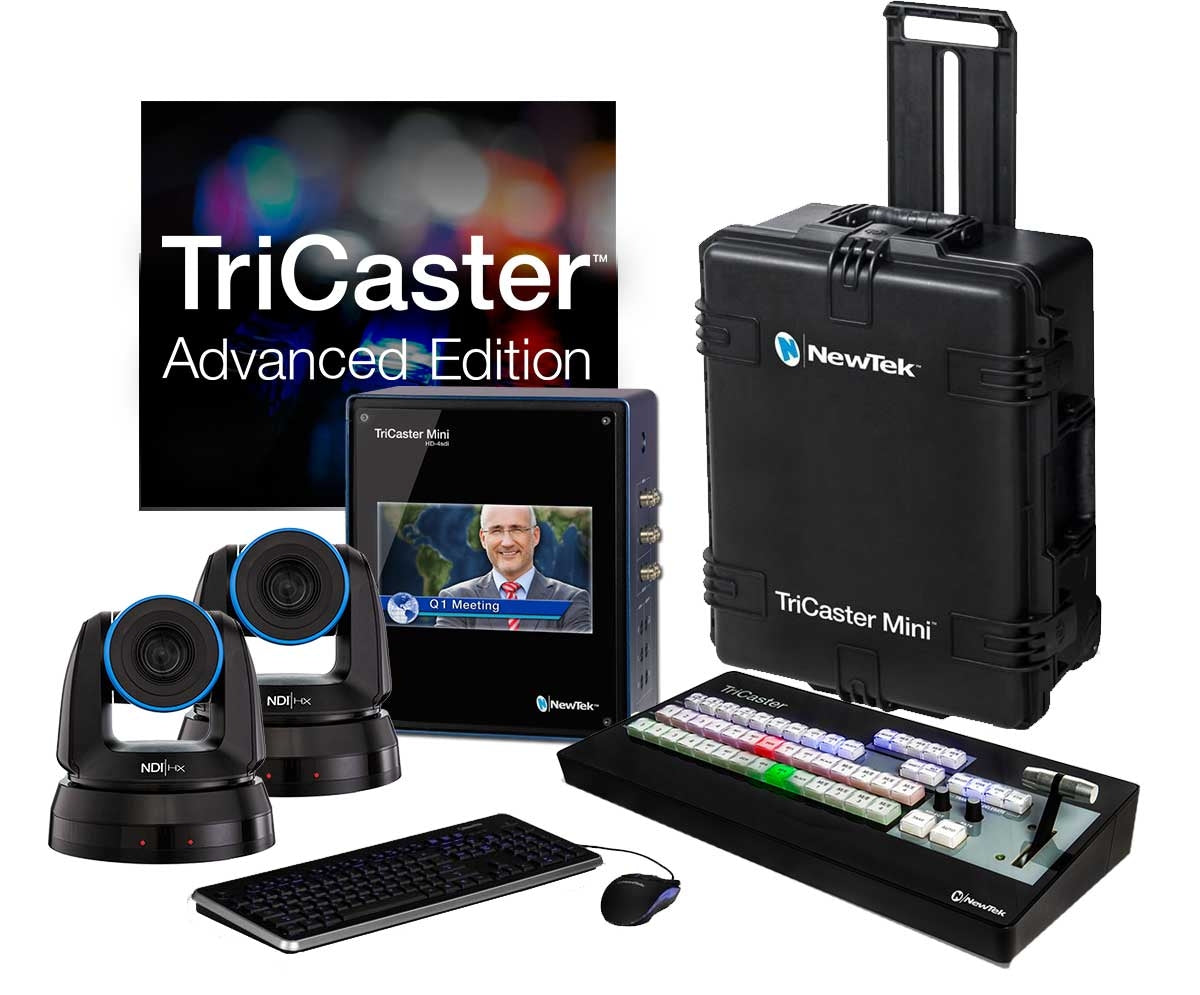 NewTek TriCaster Mini Advanced HD-4SDI with 2 PTZ NDI Cameras Bundle